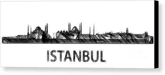 Impression sur toile - Croquis de la silhouette d'Istanbul