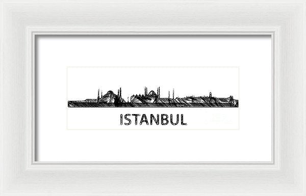 Framed Print - Istanbul Silouhette Sketch