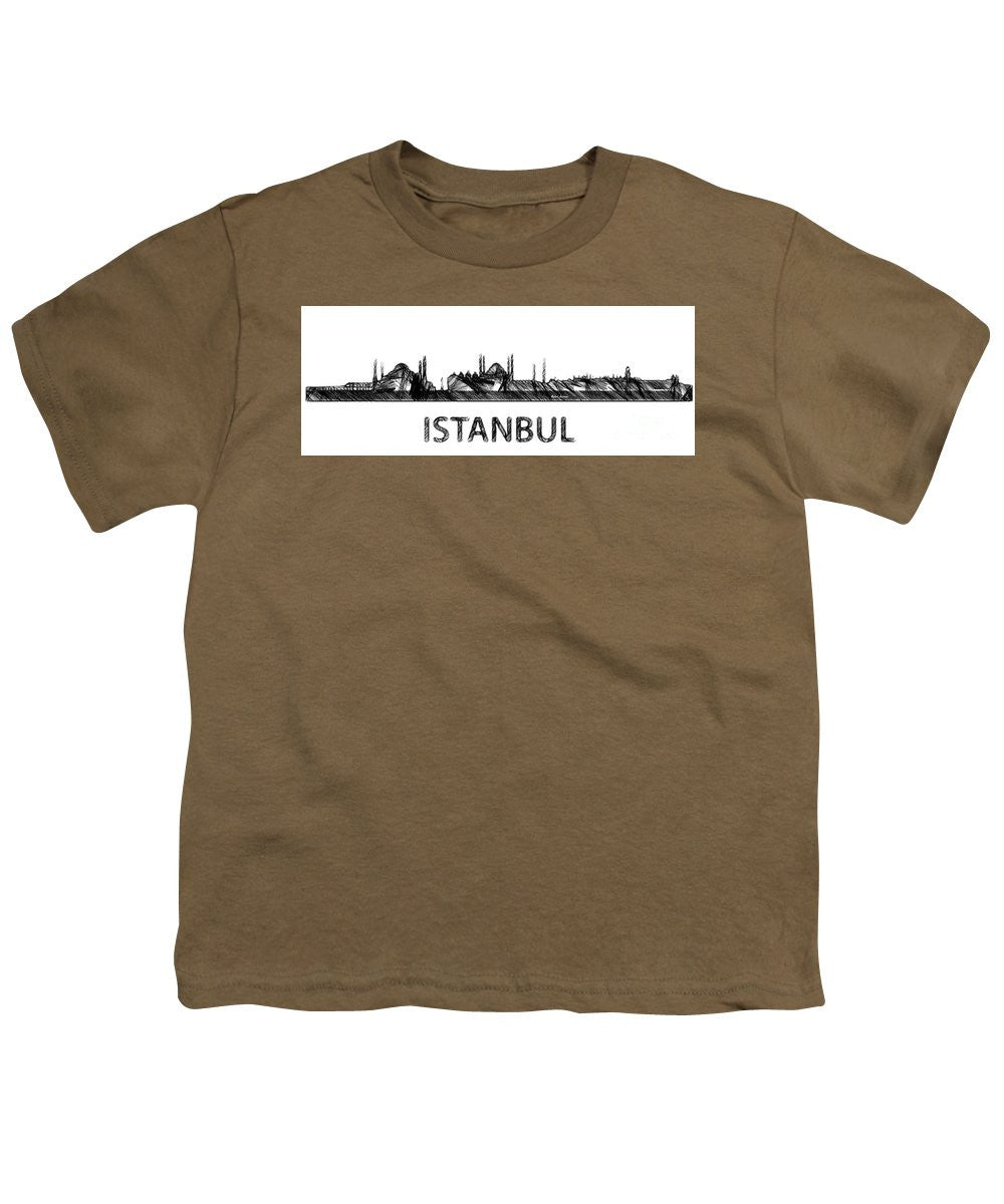 Youth T-Shirt - Istanbul Silouhette Sketch