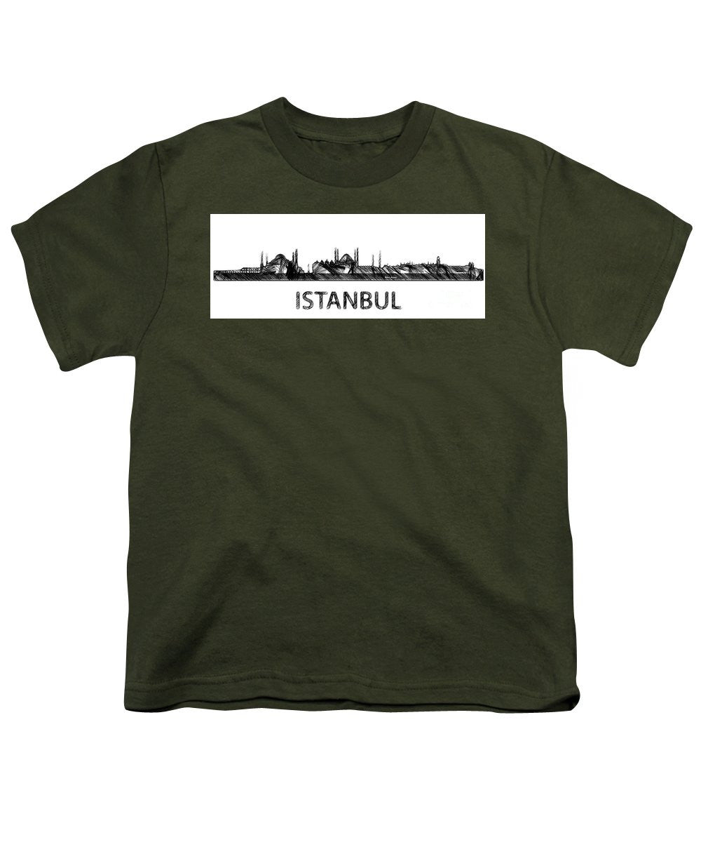 Youth T-Shirt - Istanbul Silouhette Sketch