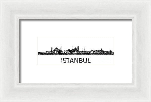 Framed Print - Istanbul Silouhette Sketch