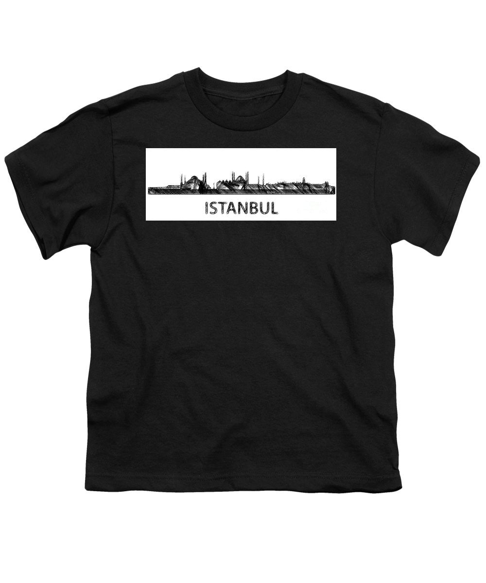 Youth T-Shirt - Istanbul Silouhette Sketch