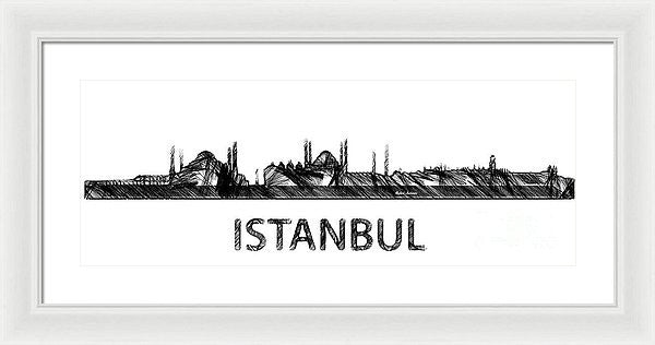 Framed Print - Istanbul Silouhette Sketch