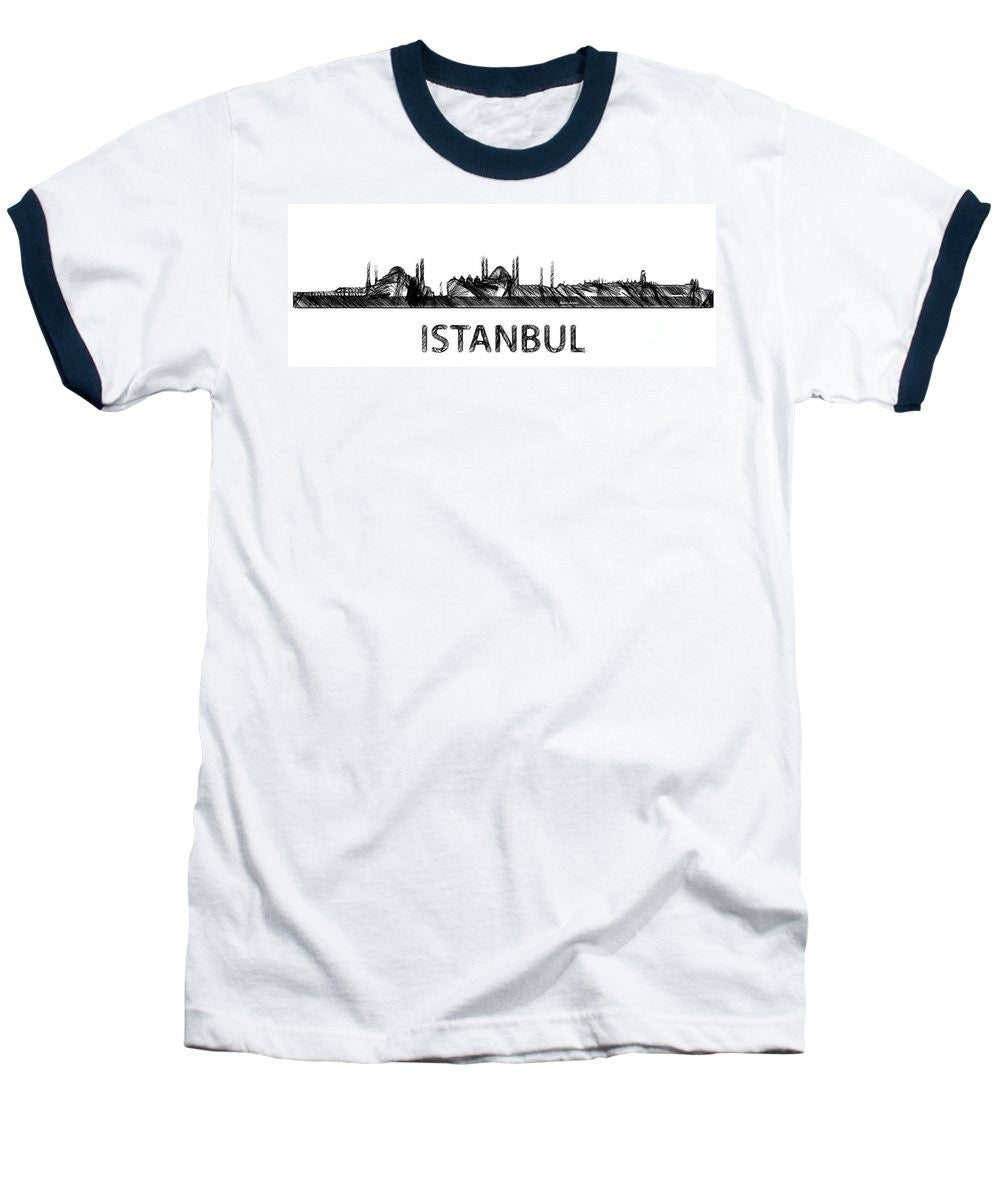 Baseball T-Shirt - Istanbul Silouhette Sketch