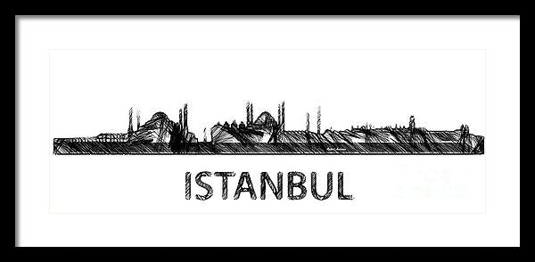 Framed Print - Istanbul Silouhette Sketch