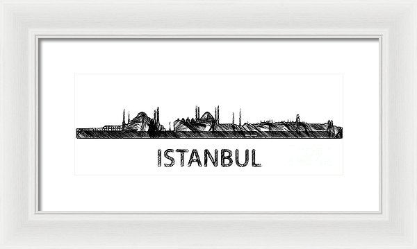 Framed Print - Istanbul Silouhette Sketch