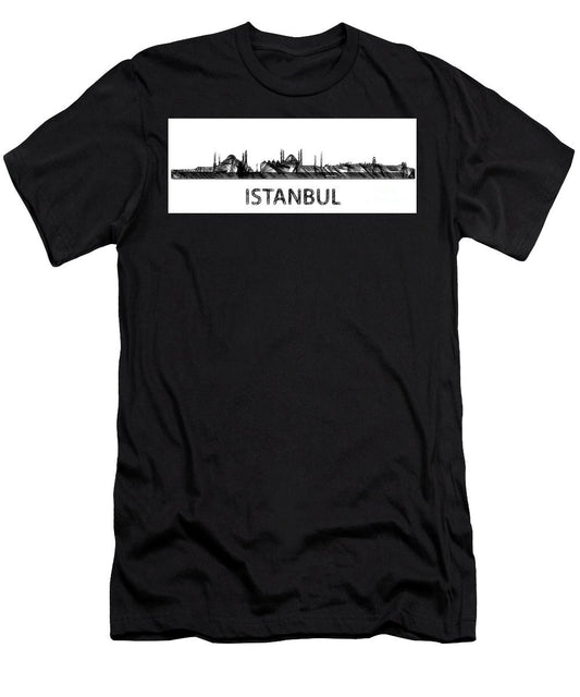 T-shirt pour homme (coupe ajustée) - Esquisse de silhouette d'Istanbul