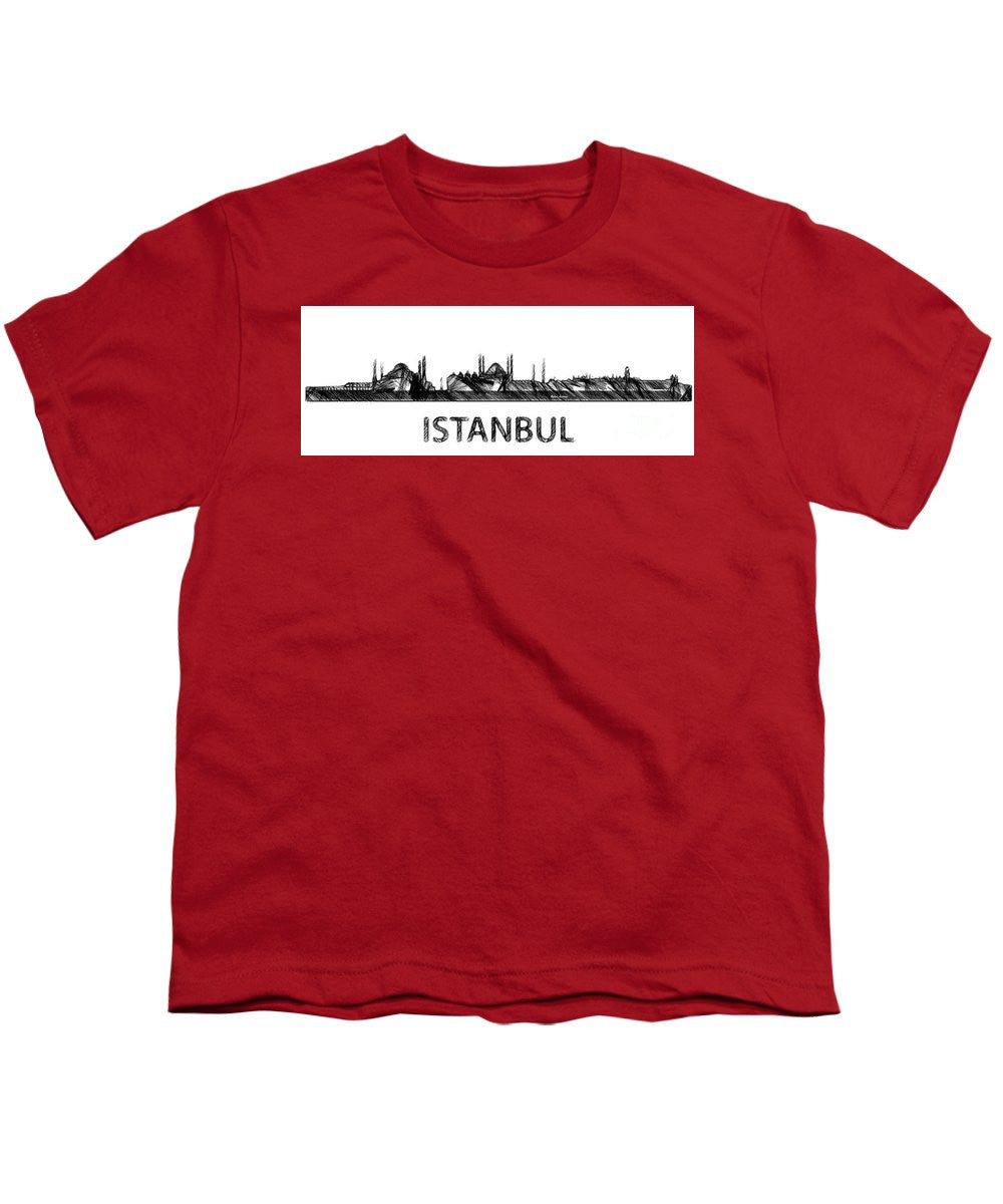 Youth T-Shirt - Istanbul Silouhette Sketch