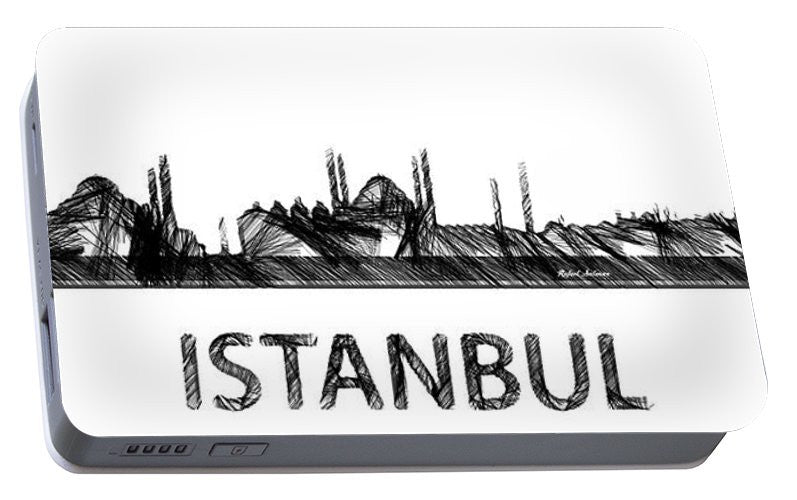 Portable Battery Charger - Istanbul Silouhette Sketch