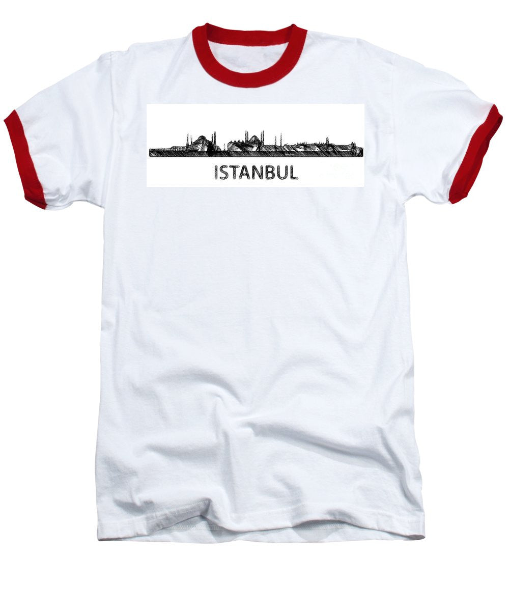 Baseball T-Shirt - Istanbul Silouhette Sketch