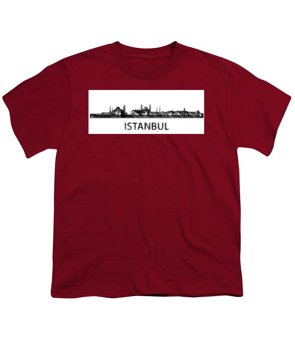 Youth T-Shirt - Istanbul Silouhette Sketch