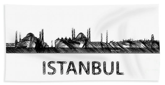 Serviette - Croquis de la silhouette d'Istanbul