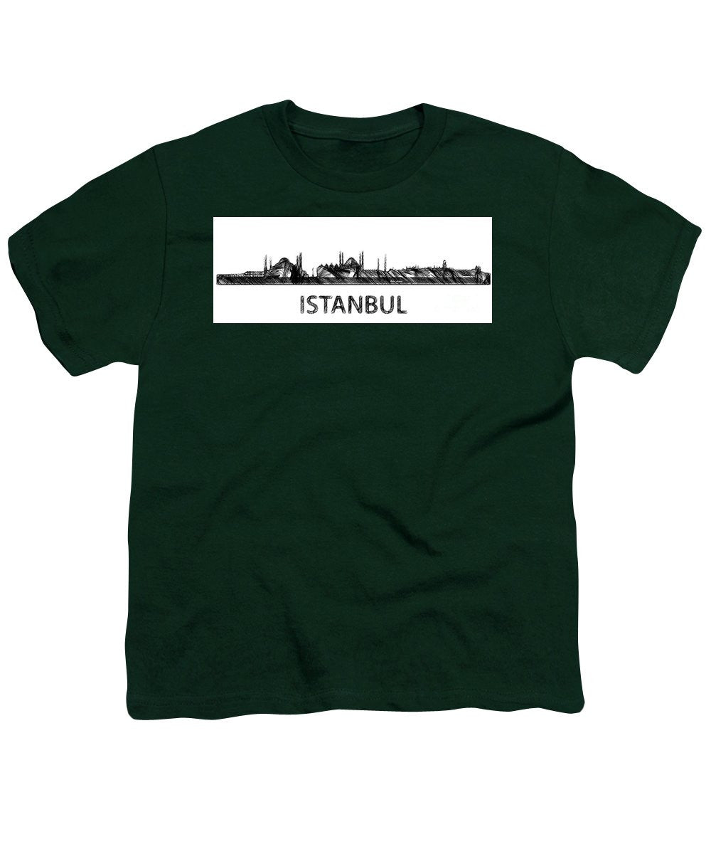 Youth T-Shirt - Istanbul Silouhette Sketch