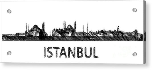 Acrylic Print - Istanbul Silouhette Sketch