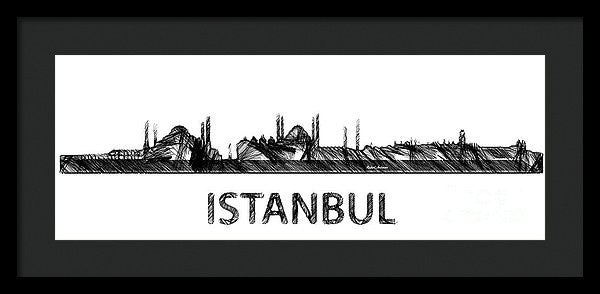 Framed Print - Istanbul Silouhette Sketch