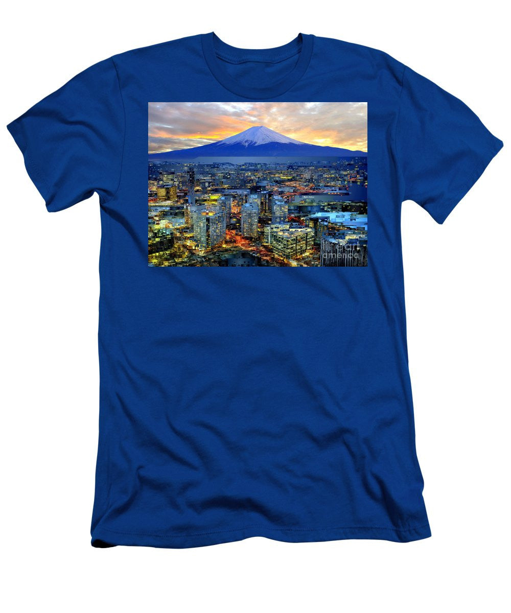 T-shirt pour homme (coupe ajustée) - Mont Fuji au Japon