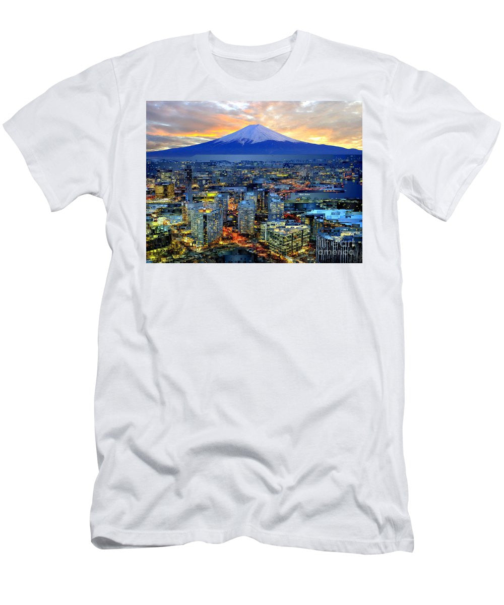 T-shirt pour homme (coupe ajustée) - Mont Fuji au Japon