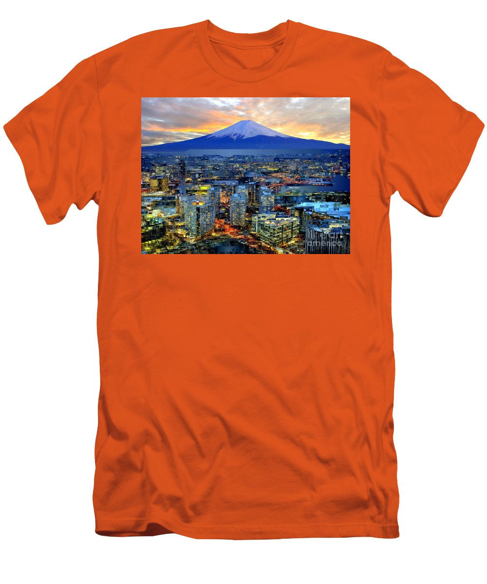 T-shirt pour homme (coupe ajustée) - Mont Fuji au Japon