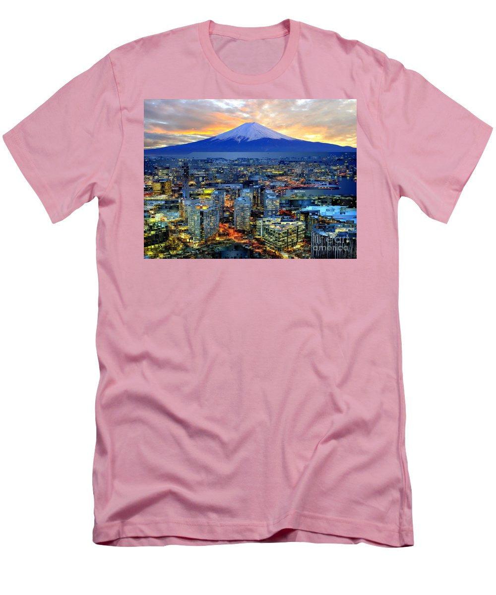 T-shirt pour homme (coupe ajustée) - Mont Fuji au Japon