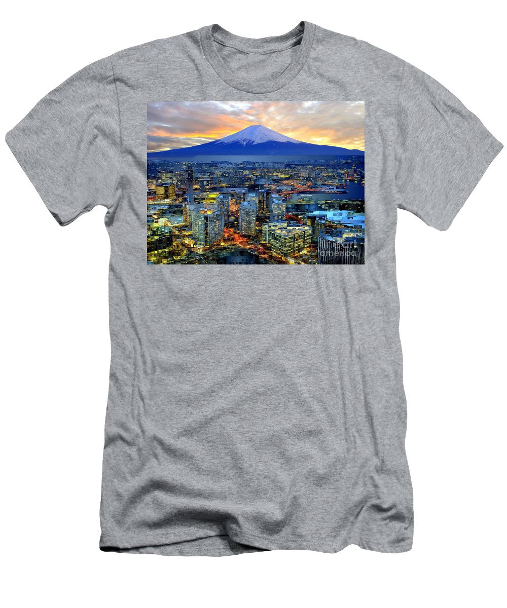 T-shirt pour homme (coupe ajustée) - Mont Fuji au Japon