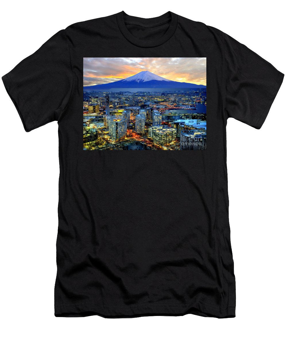 T-shirt pour homme (coupe ajustée) - Mont Fuji au Japon