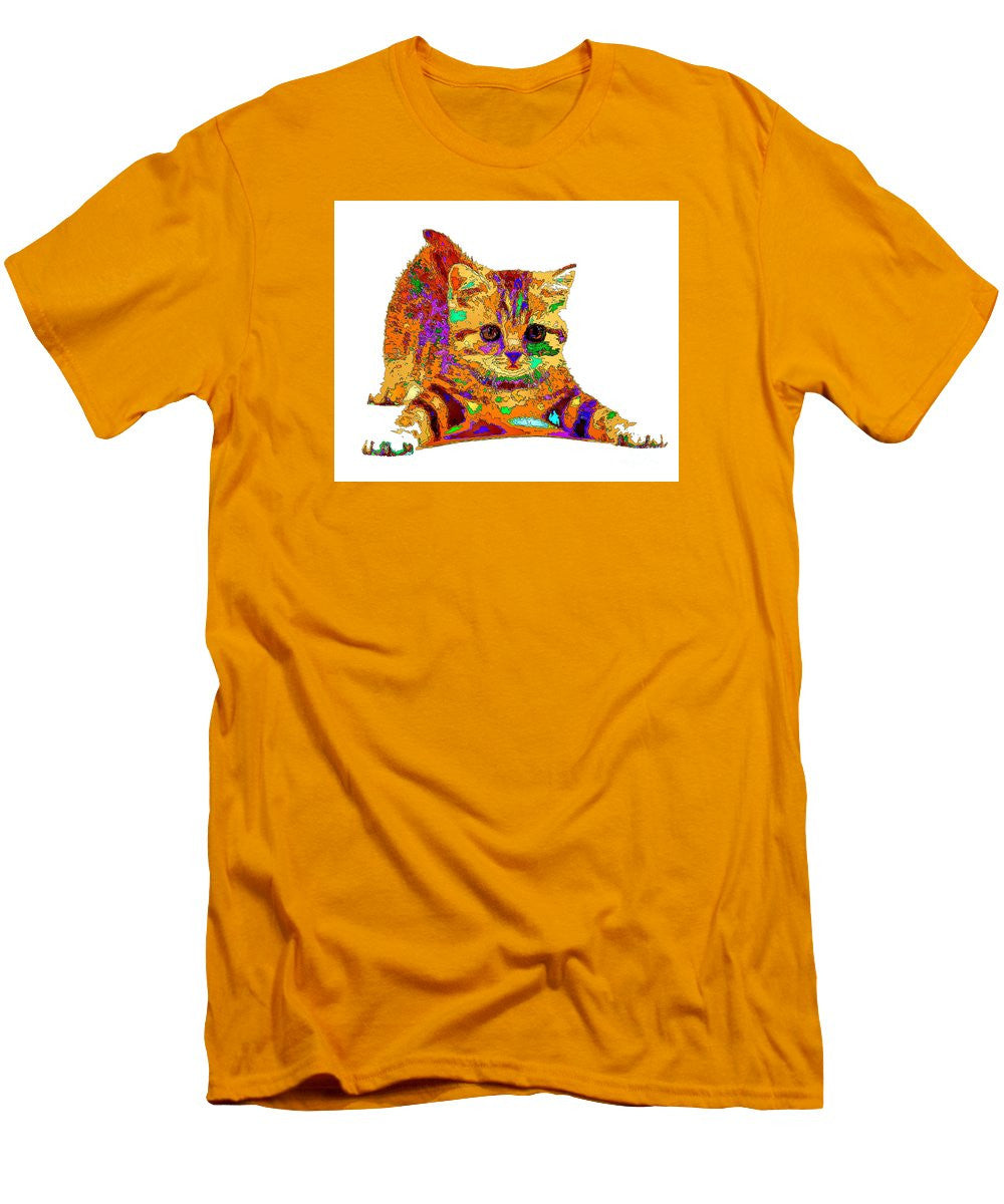 T-shirt pour homme (coupe ajustée) - Jelly Bean The Kitty. Série Pet