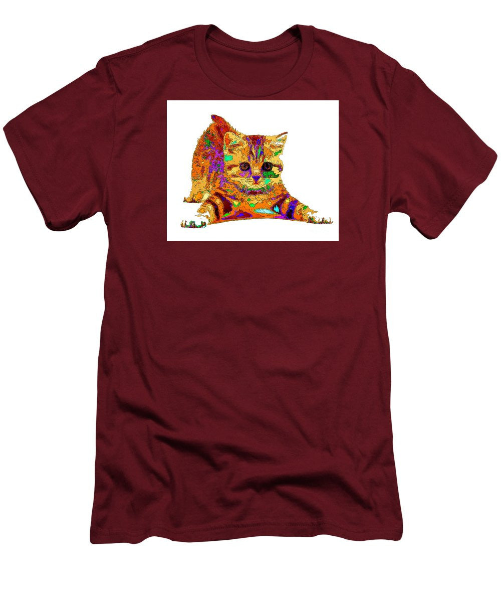 T-shirt pour homme (coupe ajustée) - Jelly Bean The Kitty. Série Pet