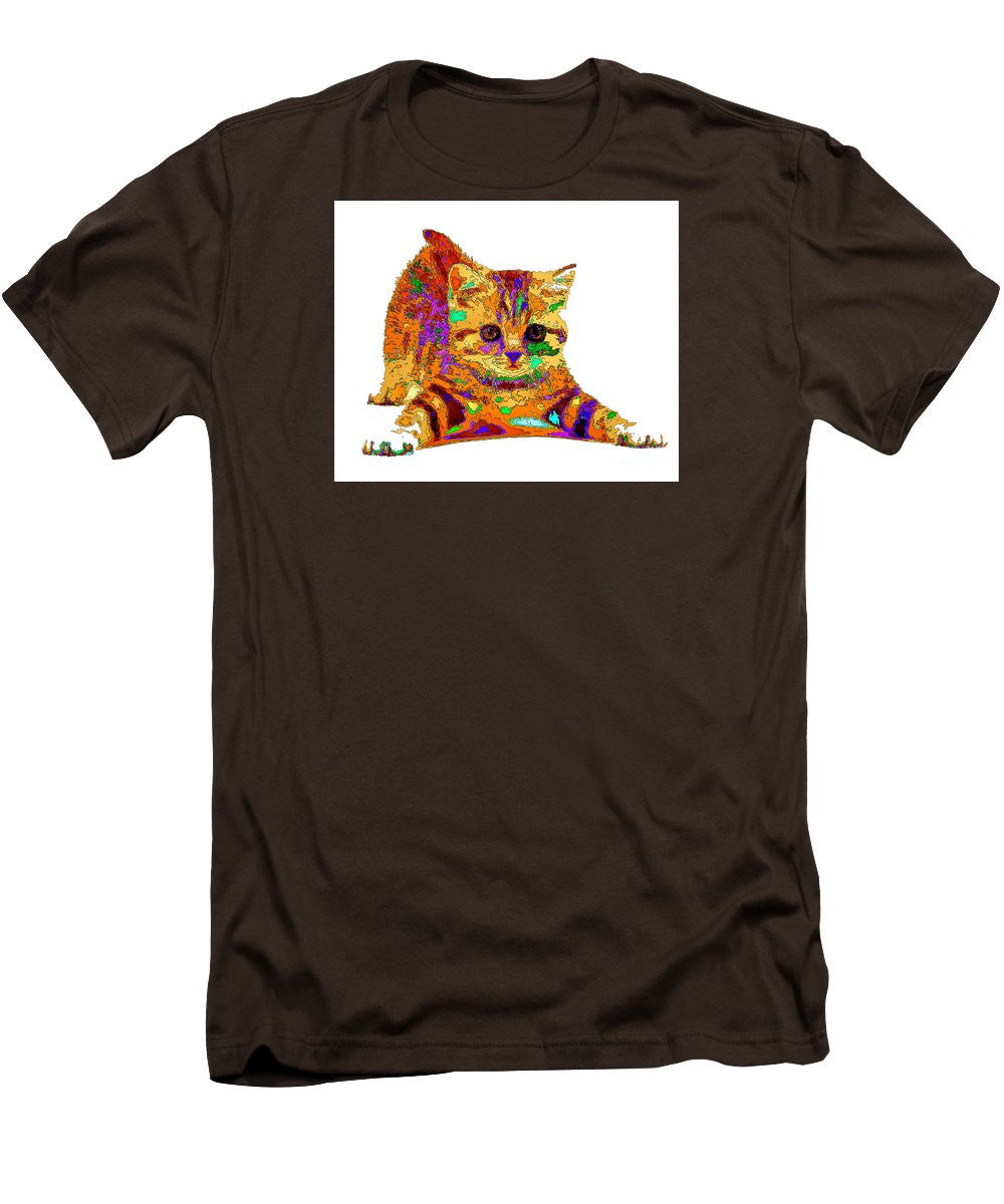 T-shirt pour homme (coupe ajustée) - Jelly Bean The Kitty. Série Pet