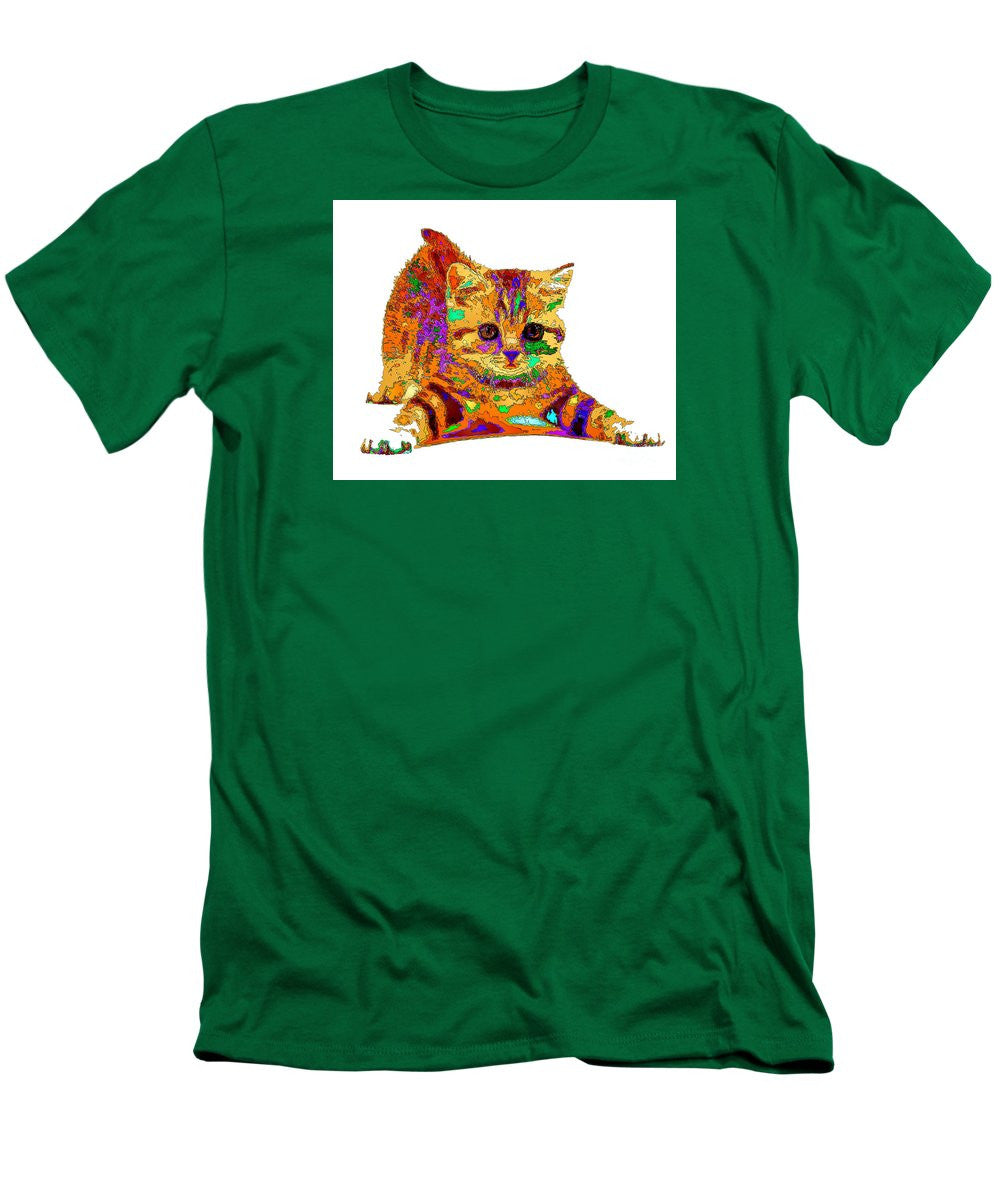 T-shirt pour homme (coupe ajustée) - Jelly Bean The Kitty. Série Pet