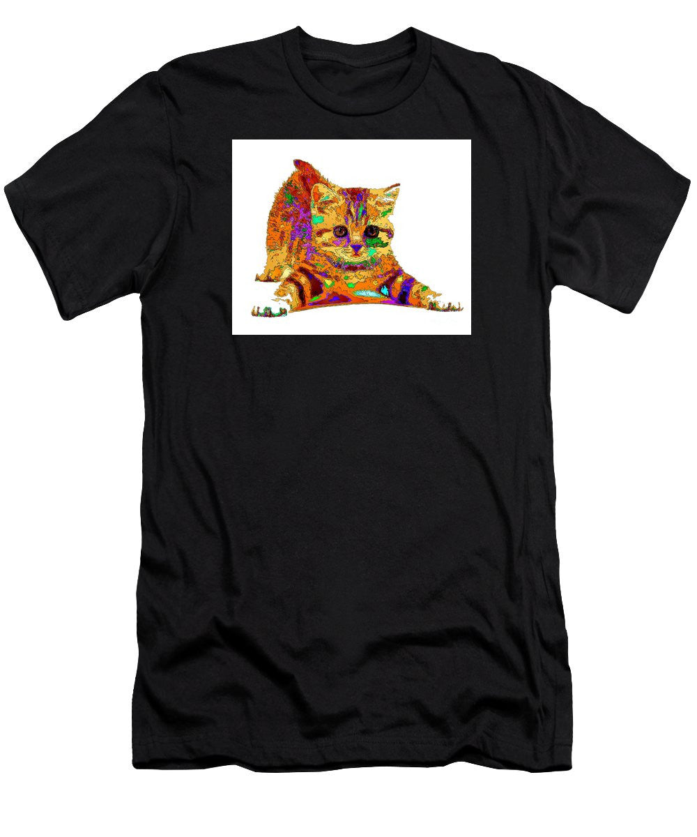 T-shirt pour homme (coupe ajustée) - Jelly Bean The Kitty. Série Pet