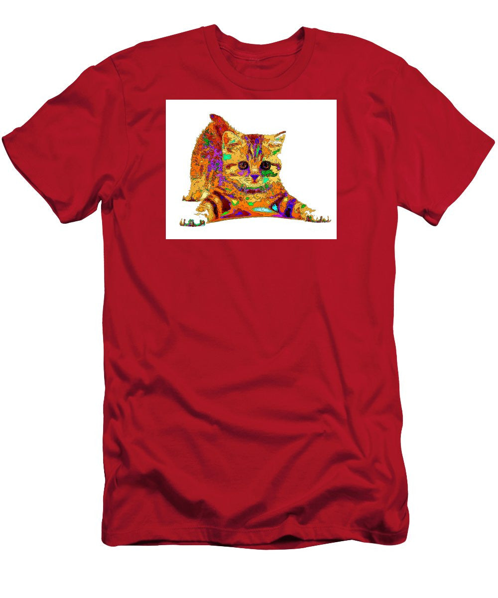 T-shirt pour homme (coupe ajustée) - Jelly Bean The Kitty. Série Pet