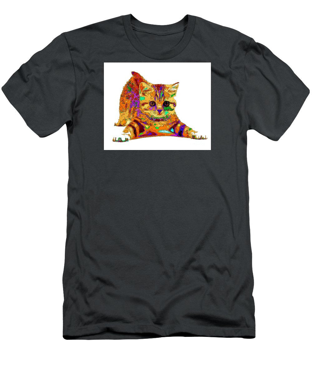 T-shirt pour homme (coupe ajustée) - Jelly Bean The Kitty. Série Pet