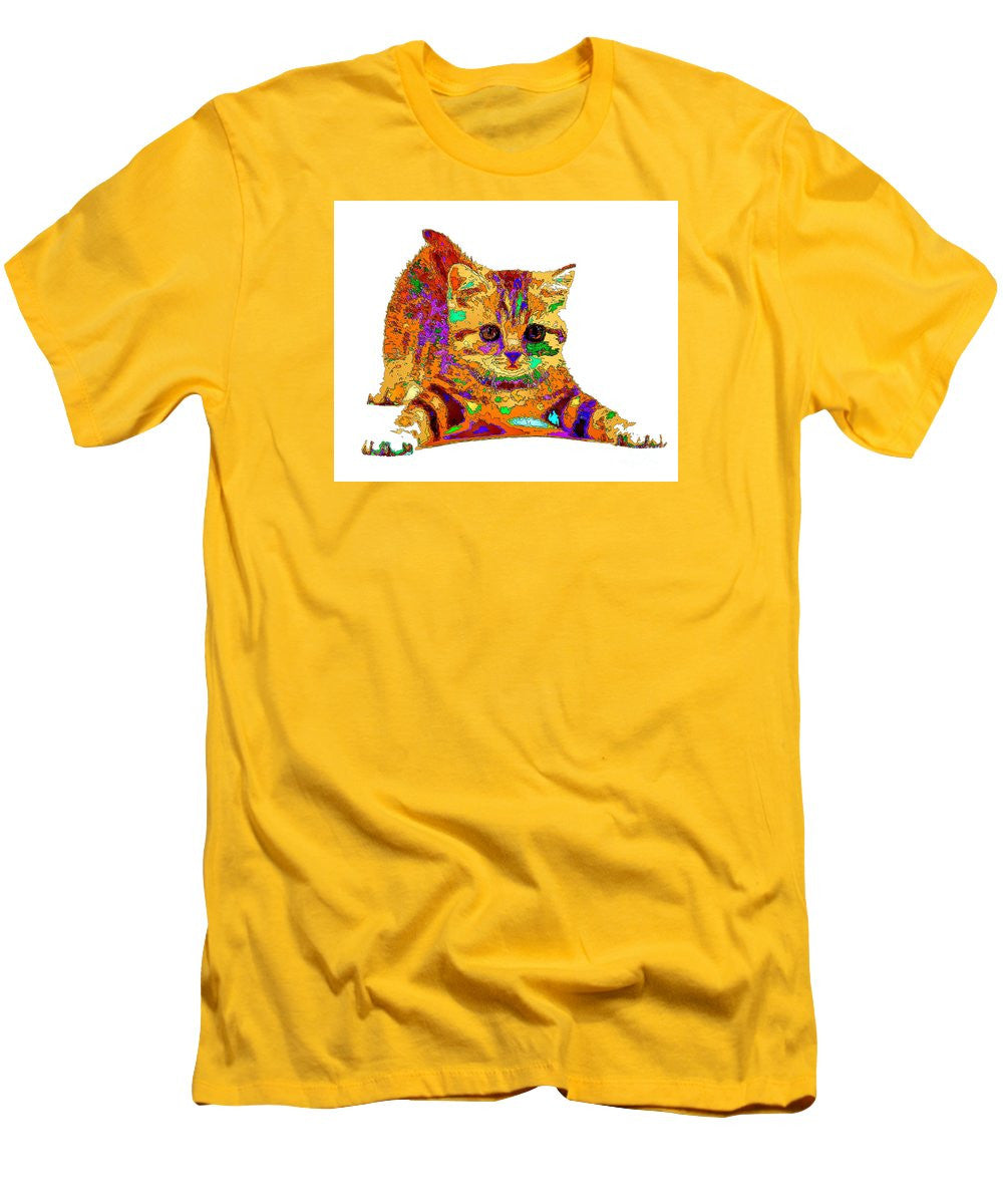 T-shirt pour homme (coupe ajustée) - Jelly Bean The Kitty. Série Pet