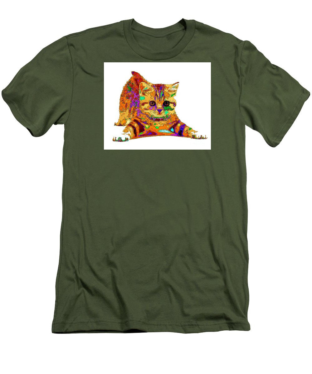 T-shirt pour homme (coupe ajustée) - Jelly Bean The Kitty. Série Pet