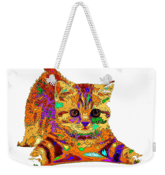 Weekender Tote Bag - Jelly Bean The Kitty. Pet Series