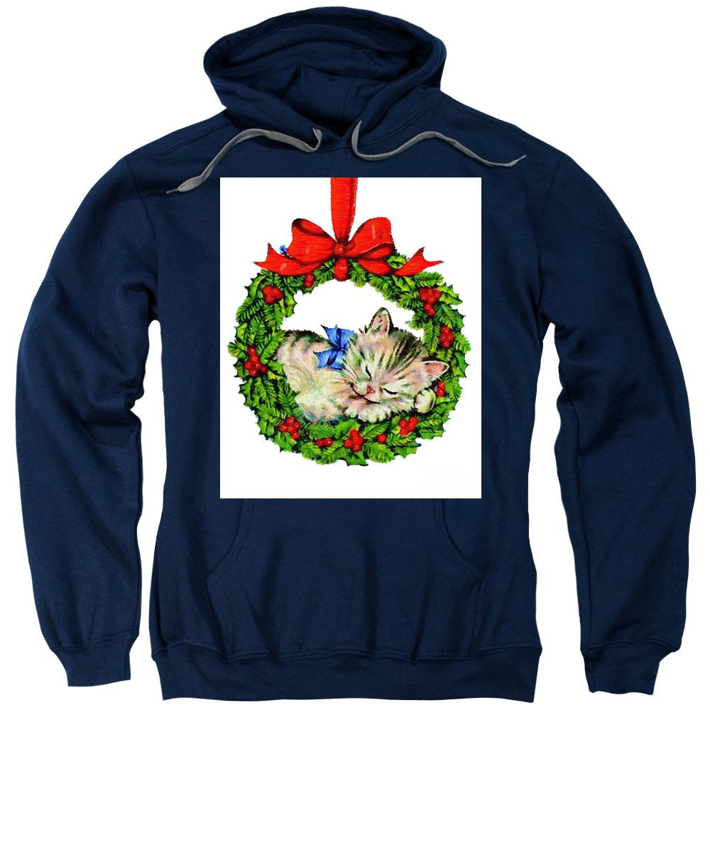 Sweatshirt - Kitten In A Christmas Wreath