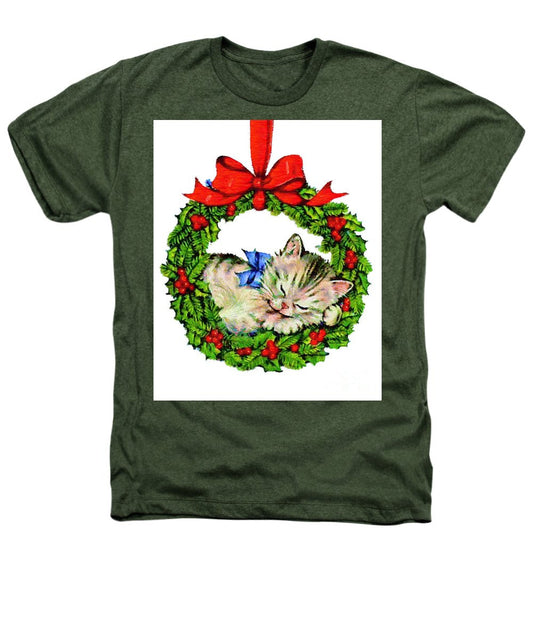 Heathers T-Shirt - Kitten In A Christmas Wreath