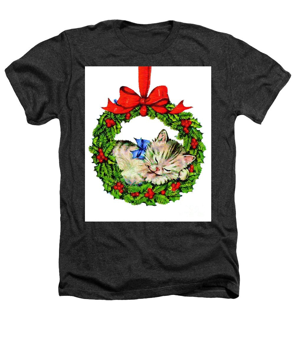 T-shirt Heathers - Chaton dans une couronne de Noël