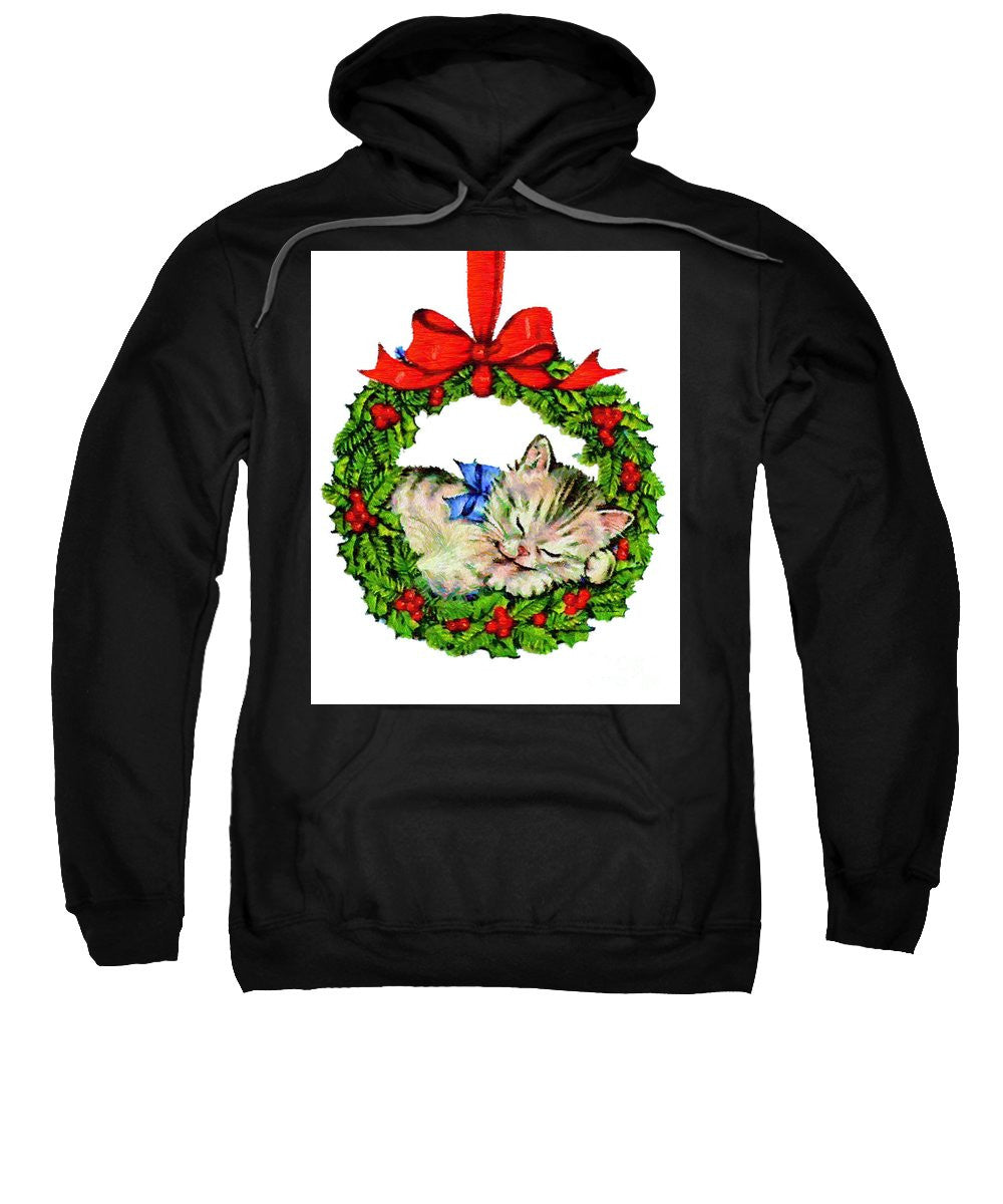 Sweatshirt - Kitten In A Christmas Wreath