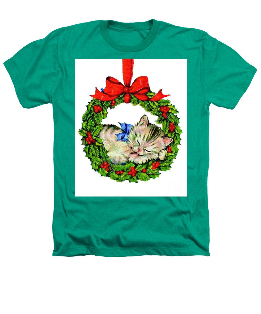 T-shirt Heathers - Chaton dans une couronne de Noël