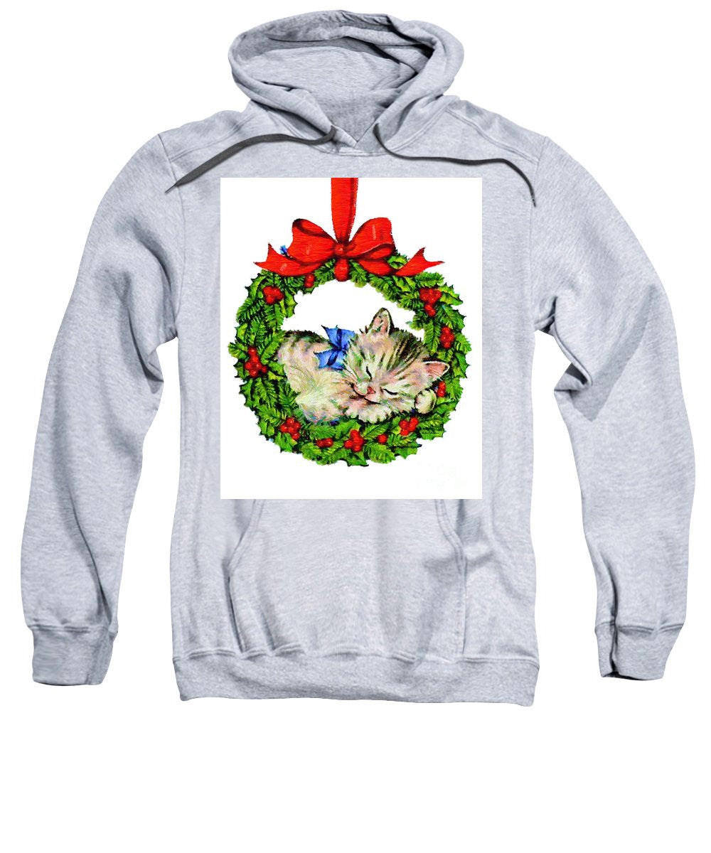 Sweatshirt - Kitten In A Christmas Wreath