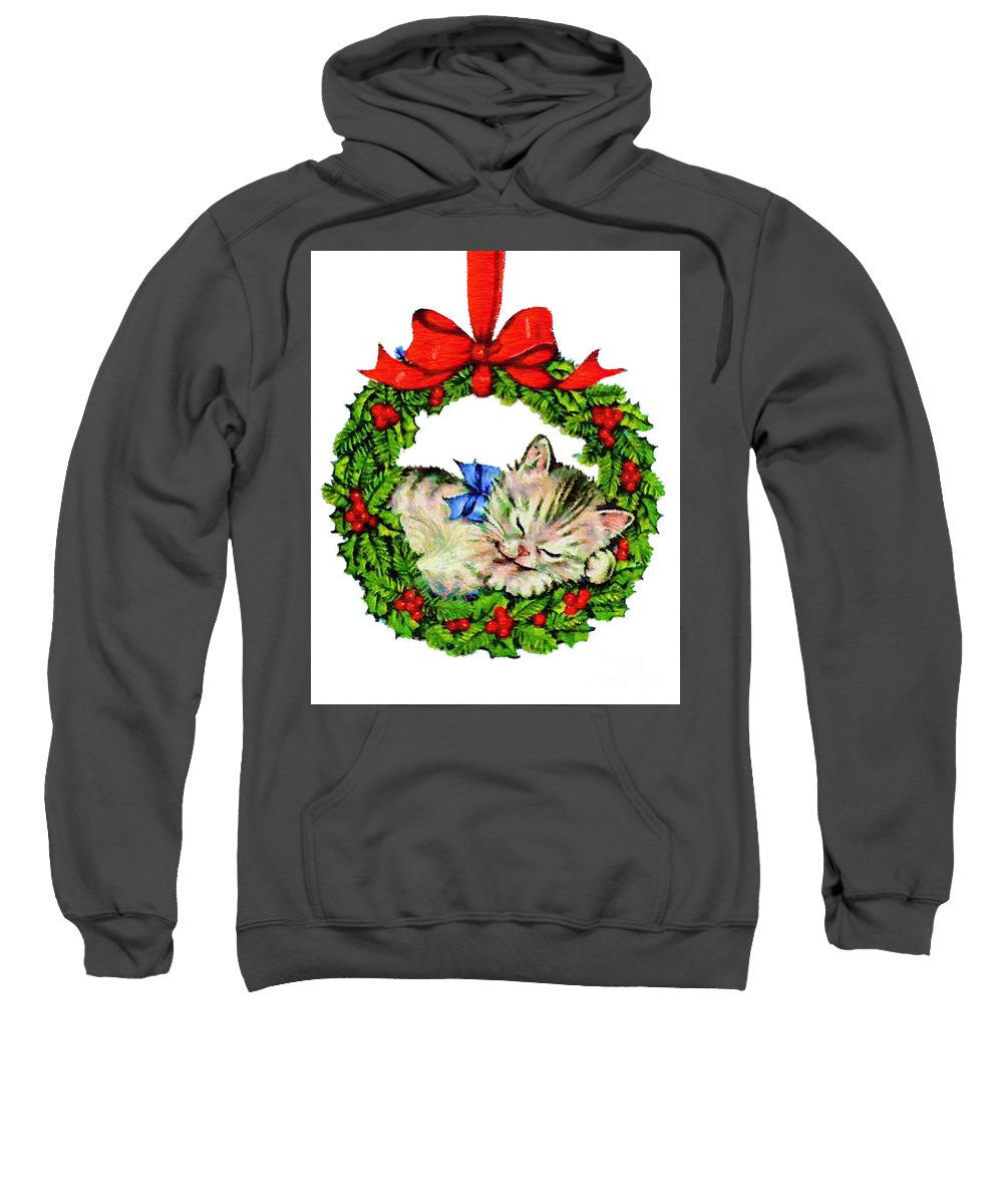 Sweatshirt - Kitten In A Christmas Wreath