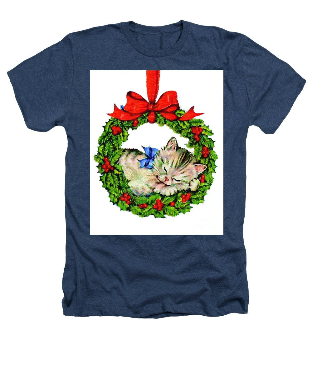 T-shirt Heathers - Chaton dans une couronne de Noël