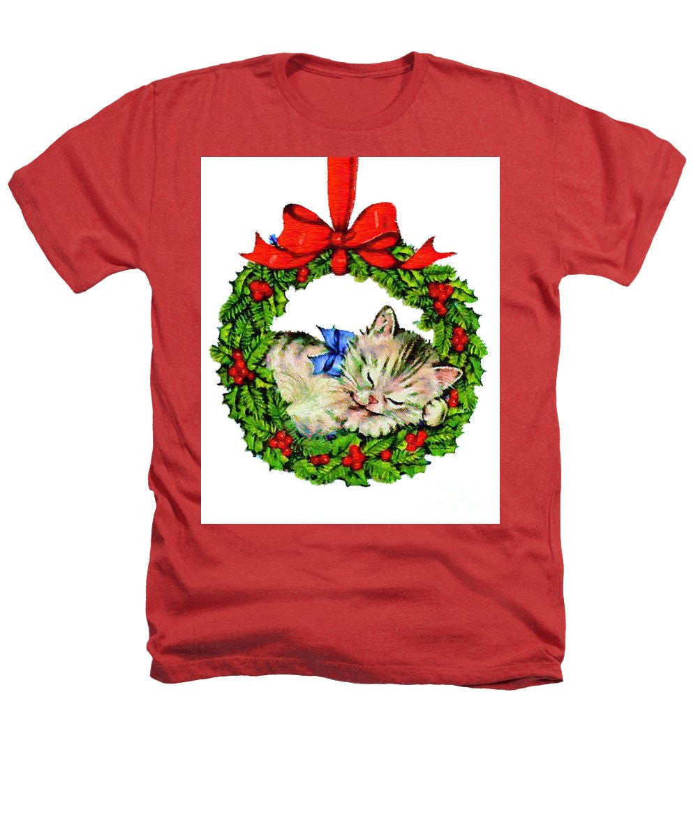 T-shirt Heathers - Chaton dans une couronne de Noël