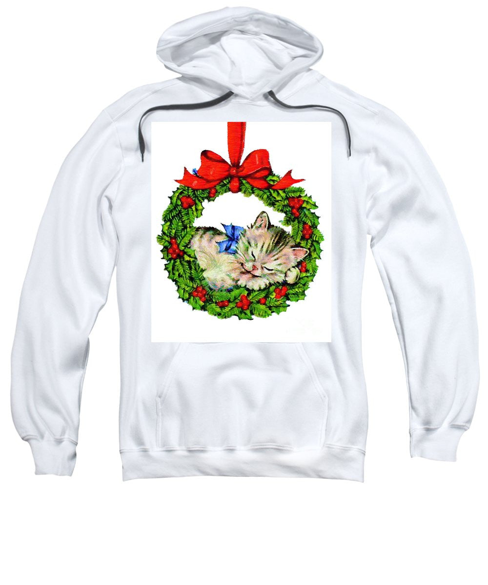 Sweatshirt - Kitten In A Christmas Wreath