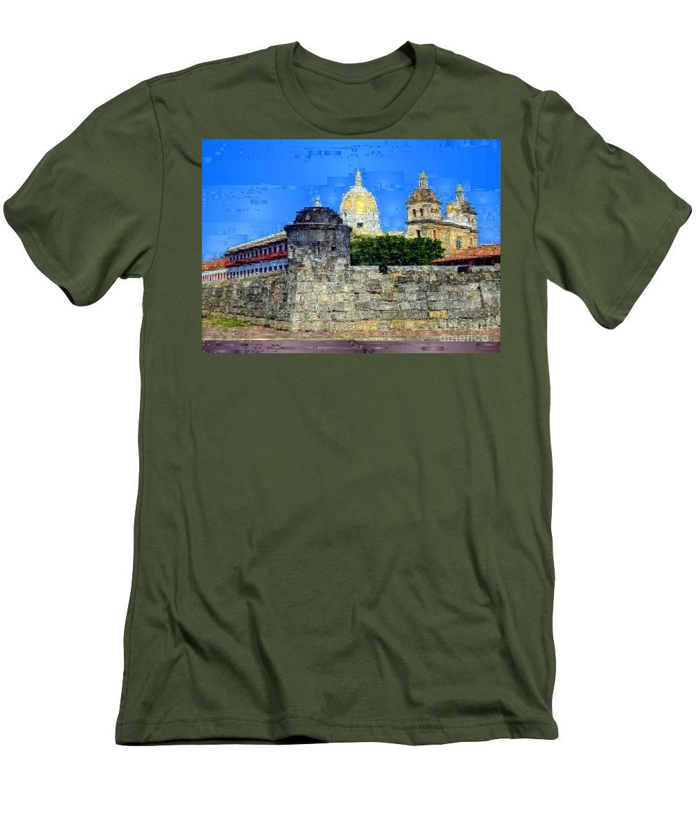 Men's T-Shirt (Slim Fit) - La Popa Hill Convent And Saint Philip Castle, Cartagena De Indi
