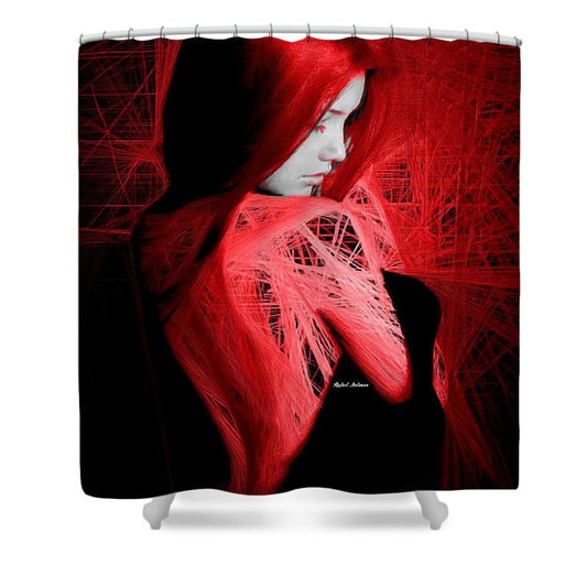 Lady In Red - Shower Curtain