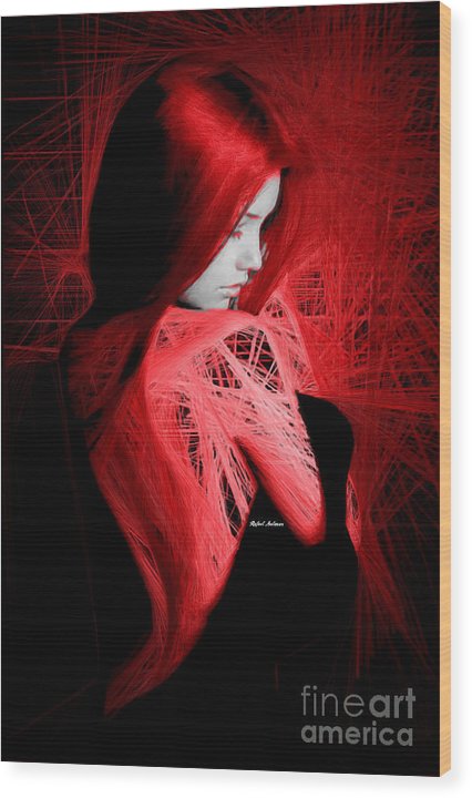 Lady In Red - Wood Print