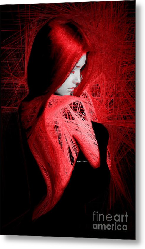 Lady In Red - Metal Print