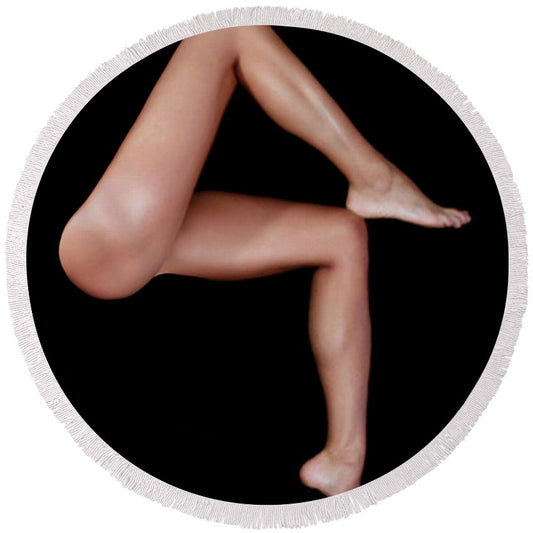 Legs Are Meant For Dancing - Round Beach Towel